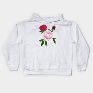 Peonies Colored Kids Hoodie